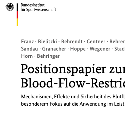 Sportwissenschaft pro BFR Training: BISp Positionspapier